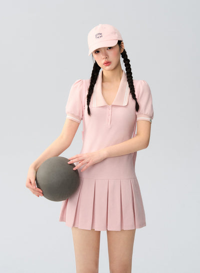 Puff Sleeve I-shaped Dress LAL0176