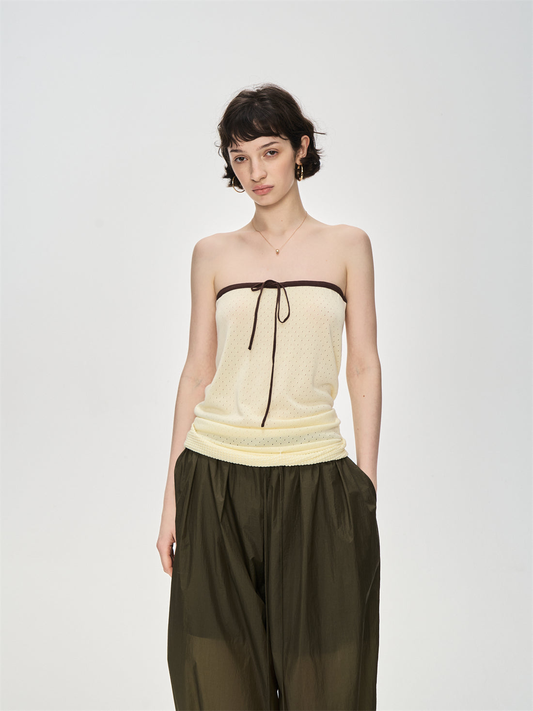 Drape Hem Mesh Camisole CUR0230