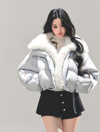 Thickened Warm Fur Short Down Jacket DIA0706