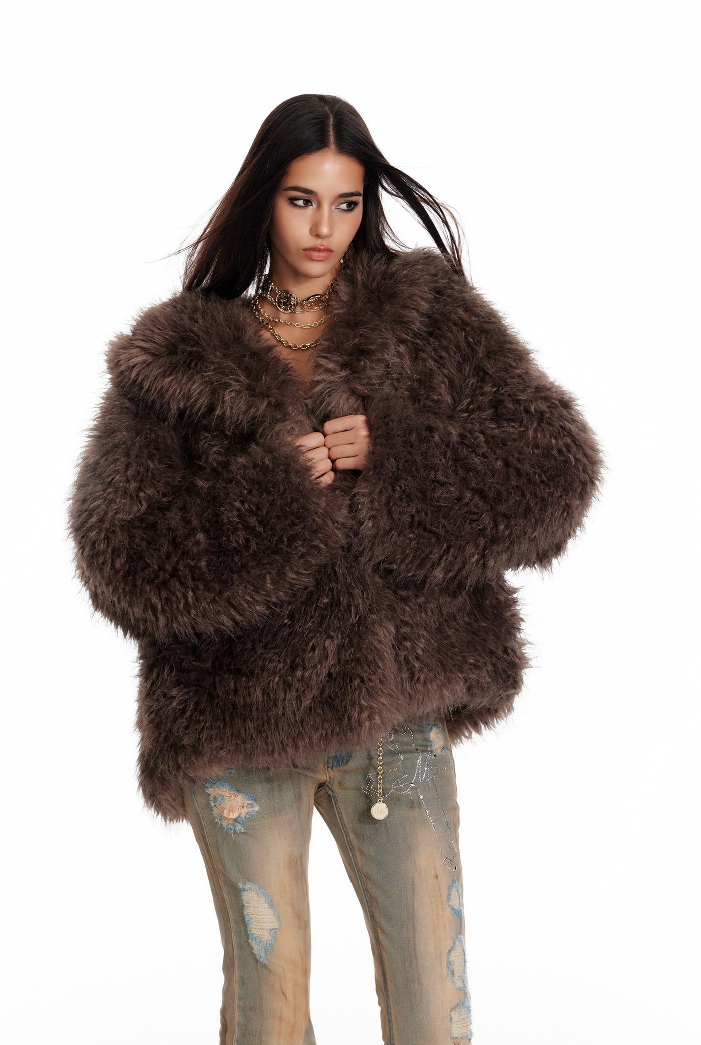 American Style Environmentally Friendly Fur Coat 4MU0086