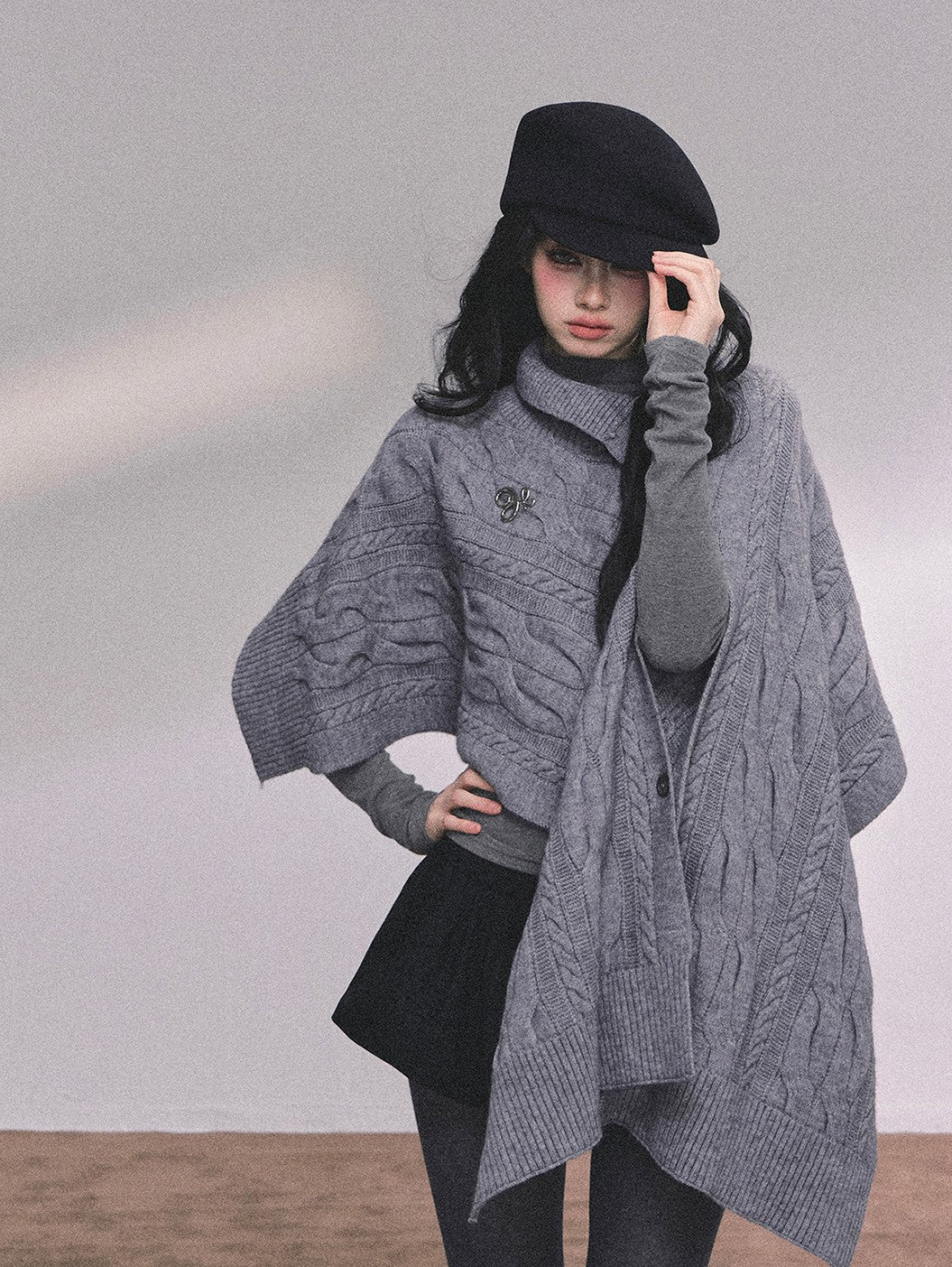 High-end French Knitted Cape DIA0617