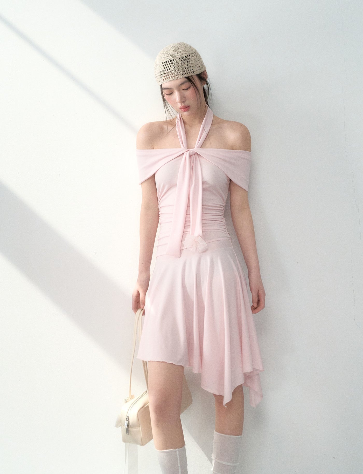 Halter Neck Strap Irregular Dress LAL0192