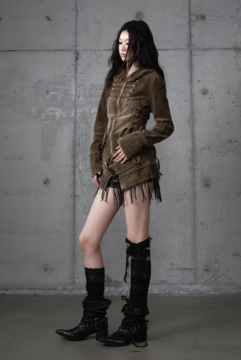 Corduroy Detachable Hooded Jacket NOR0201