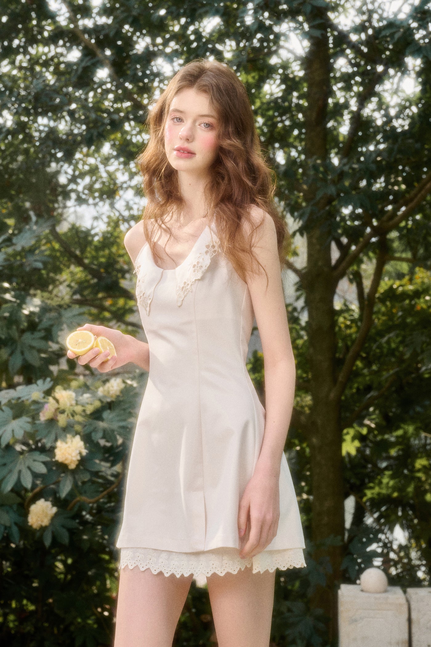 Lace Embroidered Suspender Dress GRO0106