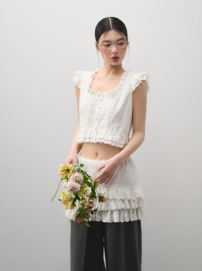 Flying Sleeves Top/Lace Cake Skirt LAL0171