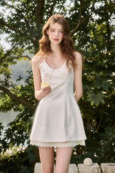 Lace Embroidered Suspender Dress GRO0106