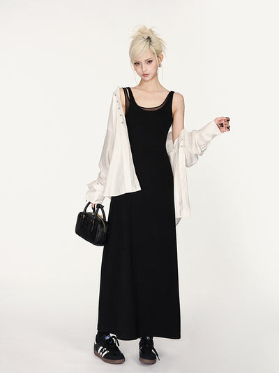 Loose Thin Long Sleeve Shirt/Cake Skirt VOC0370