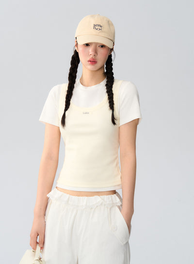 Fake Two-piece Layered T-shirt LAL0172
