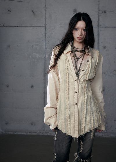 Lace V-neck Long/Short Sleeve Shirt NOR0185