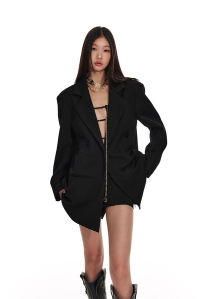 High-end Design Black Suit Jacket 4MU0064