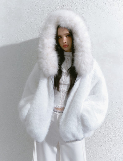 Patchwork Fur Print Reversible Short Coat SAL0193