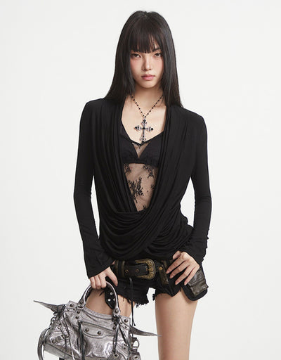 Lace Collar See-through Mesh Top UNC0256