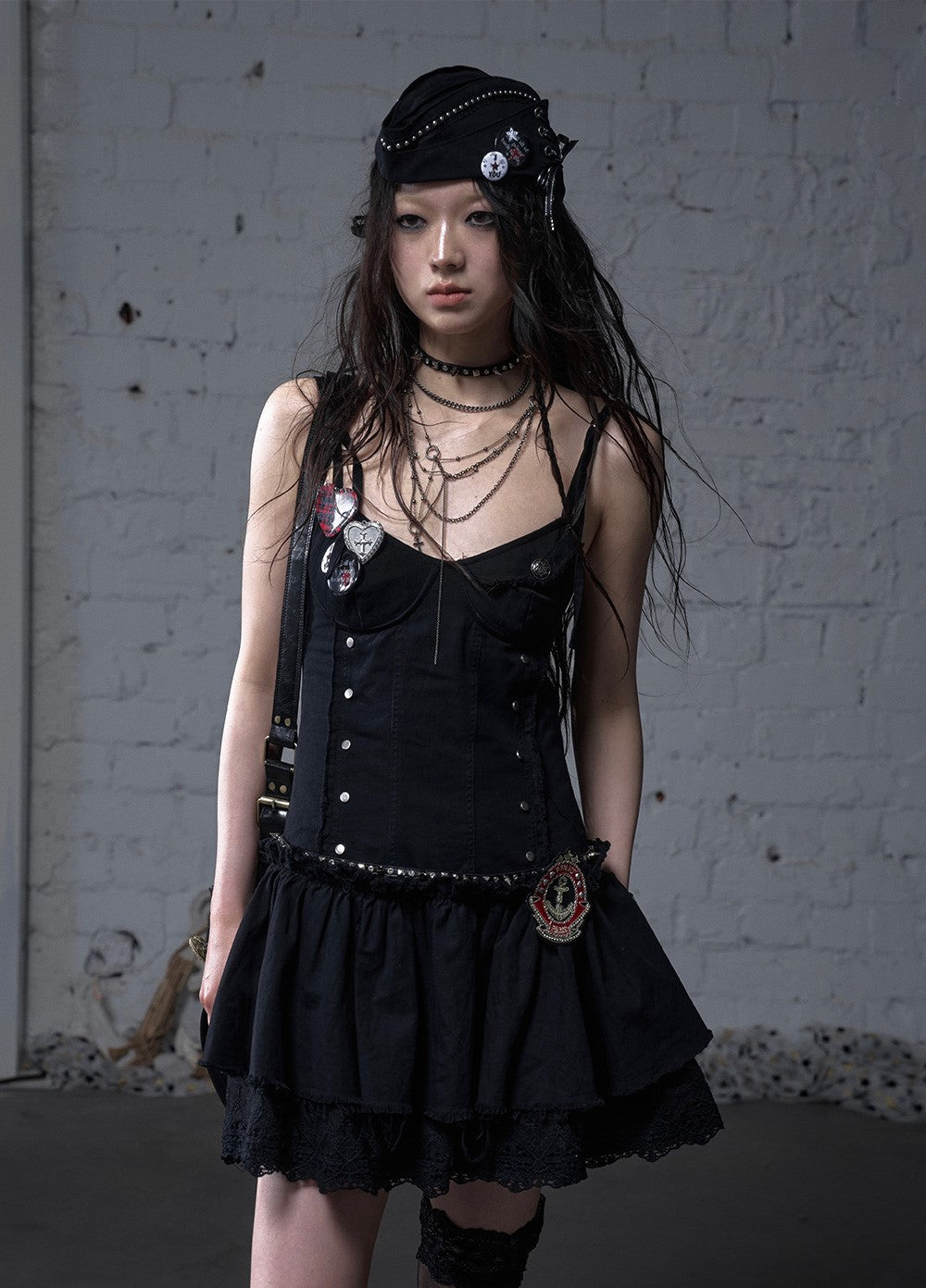 Punk Raw Edge Suspender Dress NOR0180