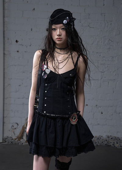 Punk Raw Edge Suspender Dress NOR0180