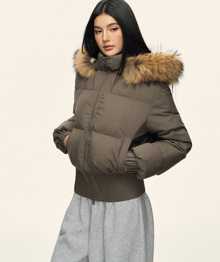 Fur Collar Hooded Short Down Jacket ANA0092