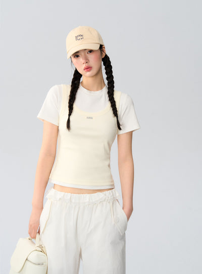 Fake Two-piece Layered T-shirt LAL0172