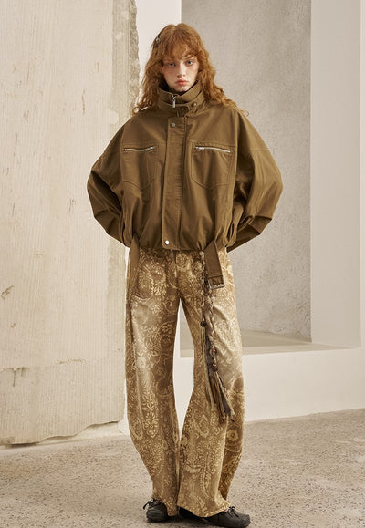 Velvet Loose Motorcycle Leather Jacket DID0241