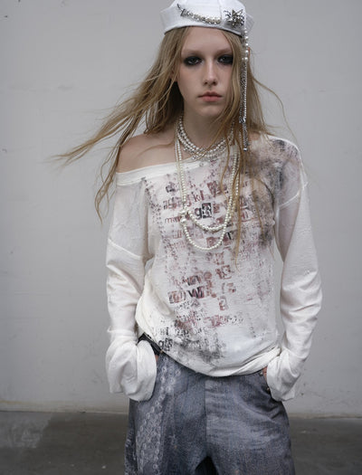 Punk One-shoulder Long-sleeved T-shirt NOR0169