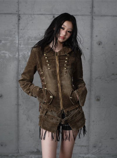 Corduroy Detachable Hooded Jacket NOR0201