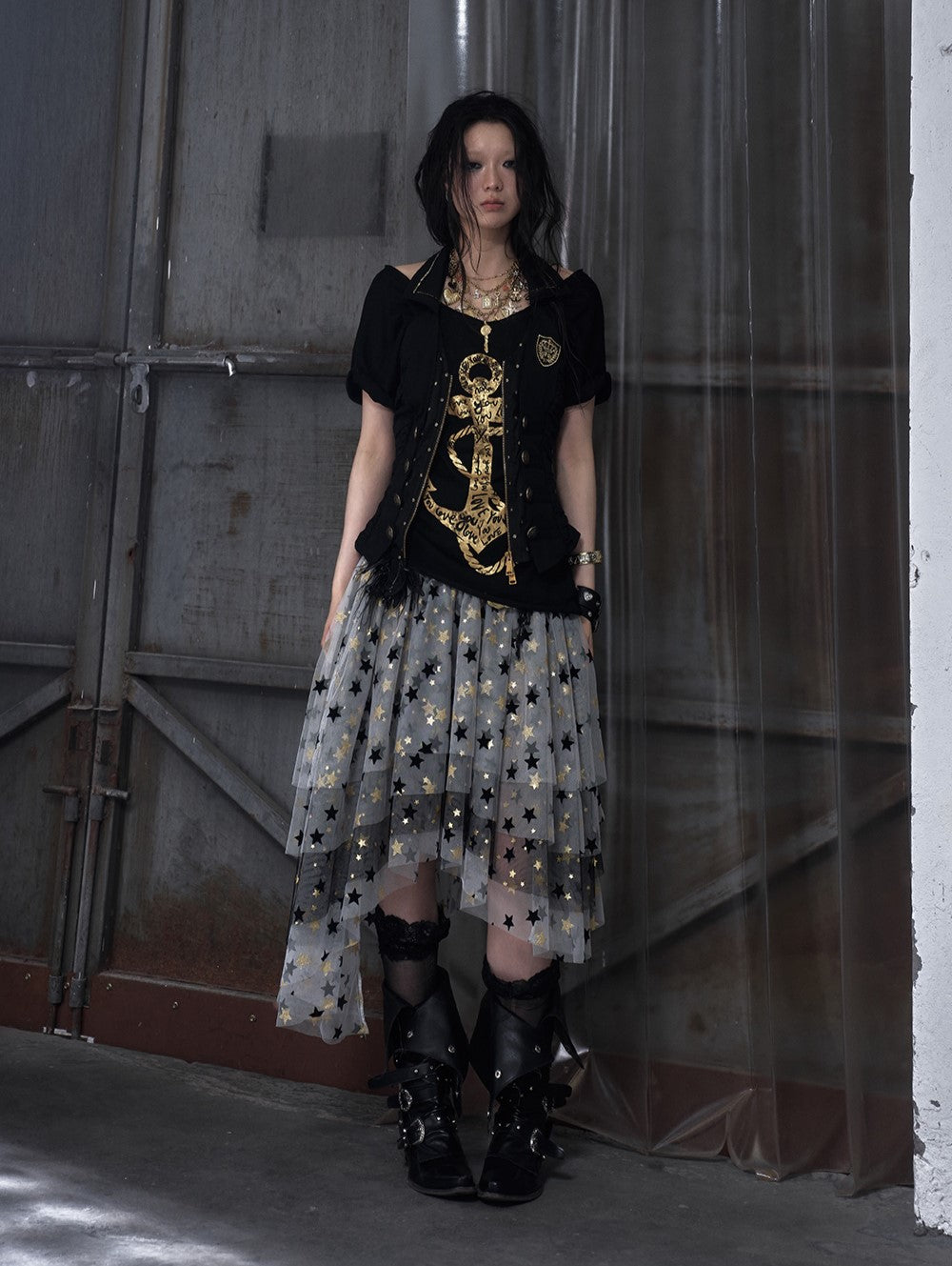 Star Cake Irregular Puffy Mesh Skirt NOR0181