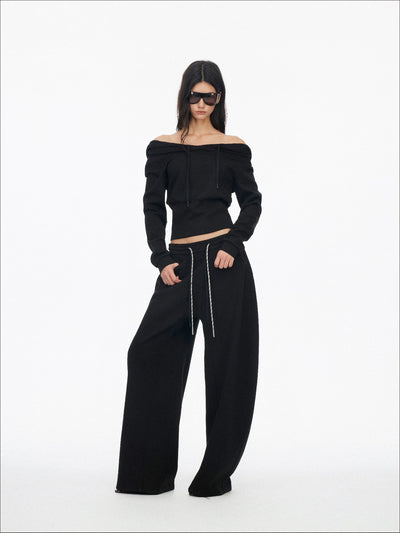 Classic Wide-Leg Drawstring Sweatpants SAL0197