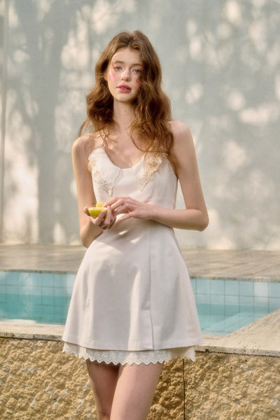 Lace Embroidered Suspender Dress GRO0106