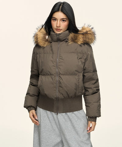 Fur Collar Hooded Short Down Jacket ANA0092