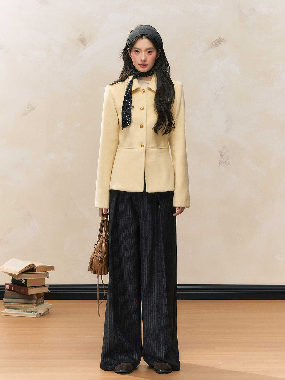 All-match Woolen Waist Slimming Suit Jacket SHI0110