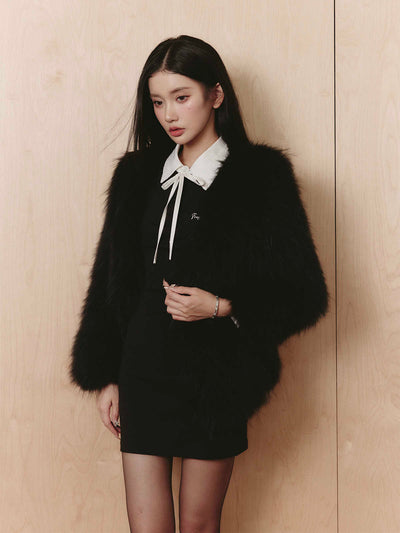 Black Swan's Noble Plush Fur Jacket FRA0245