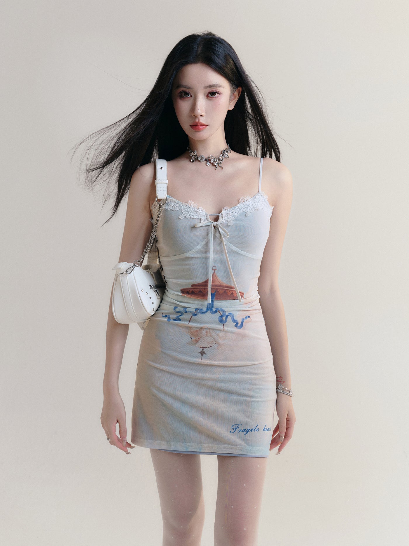 Sky Oxygen Romantic Lace Suspender Dress FRA0168