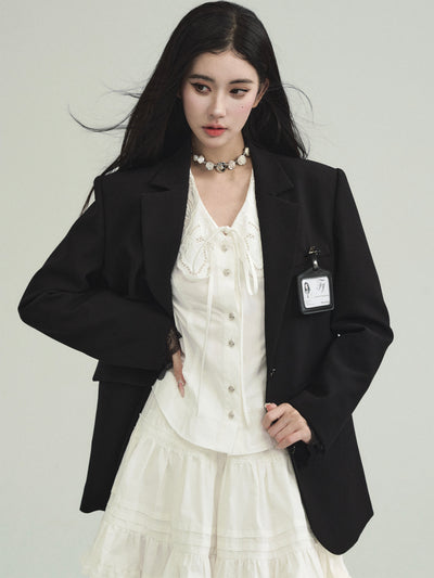 College Style Embroidery Suit Jacket FRA0202