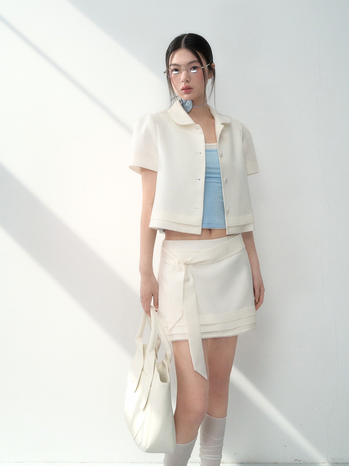 Doll Collar Jacker/A-line Short Skirt LAL0184