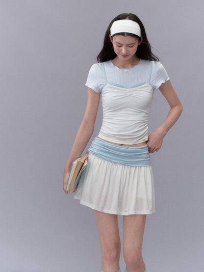 Contrast Color Camisole/Skirt LAL0200