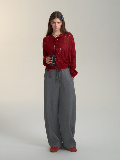 Contrast Color Drawstring Banana Pants SOM0117