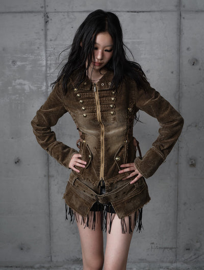 Corduroy Detachable Hooded Jacket NOR0201