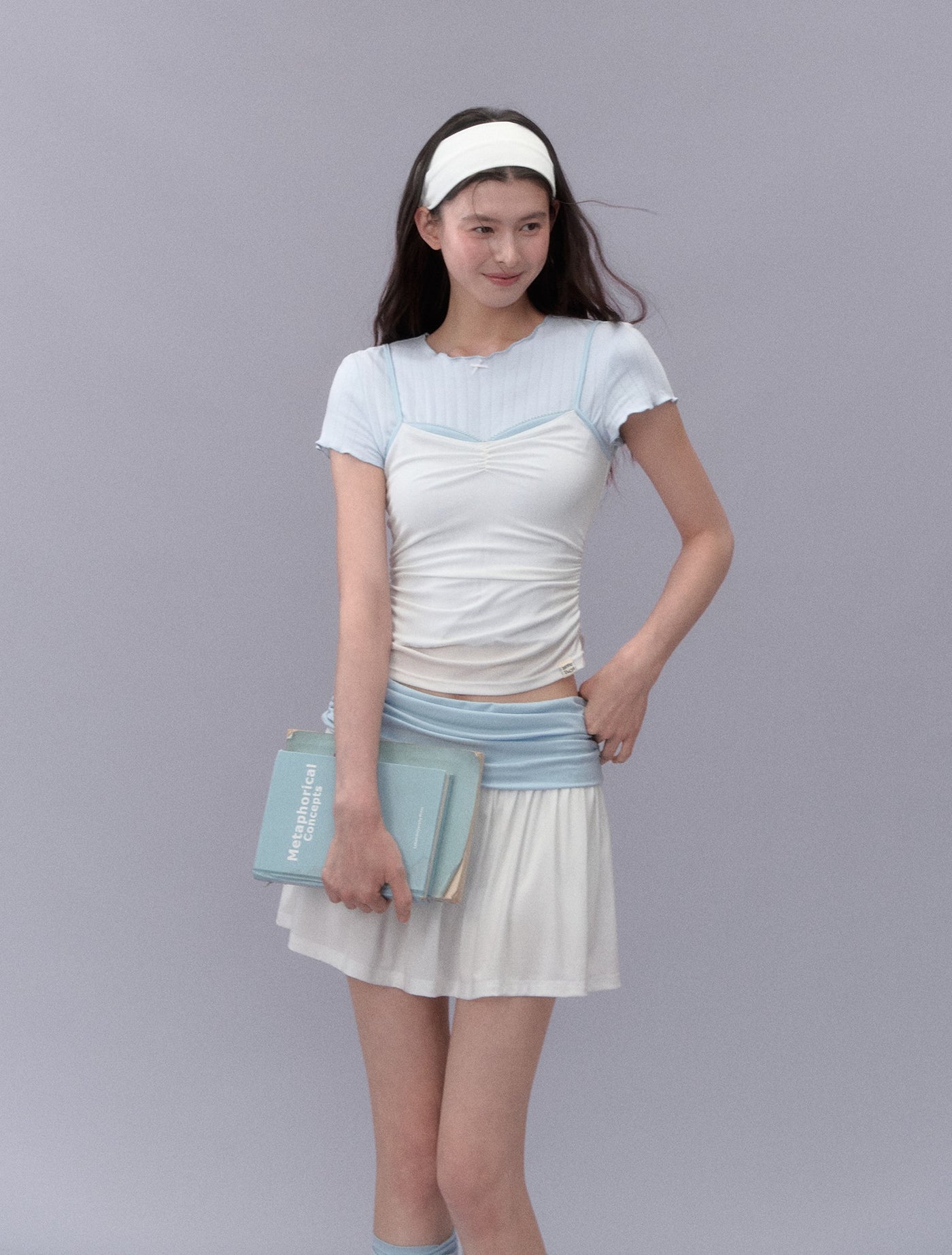 Contrast Color Camisole/Skirt LAL0200