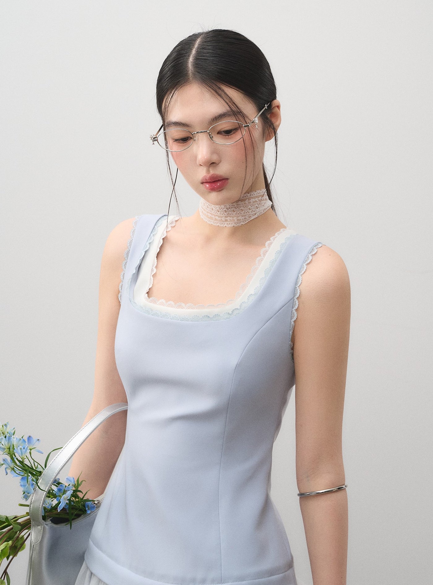 Fake Two-piece Splicing Mesh Dress LAL0163