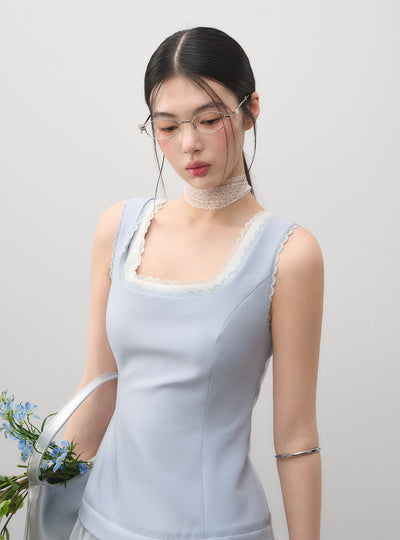 Fake Two-piece Splicing Mesh Dress LAL0163