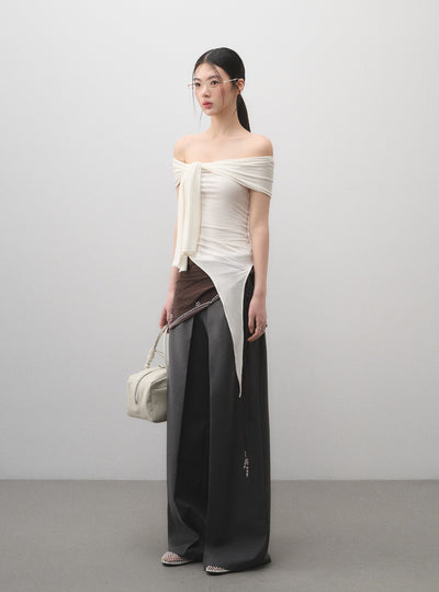 Lace Waist Straight Suit Pants LAL0177