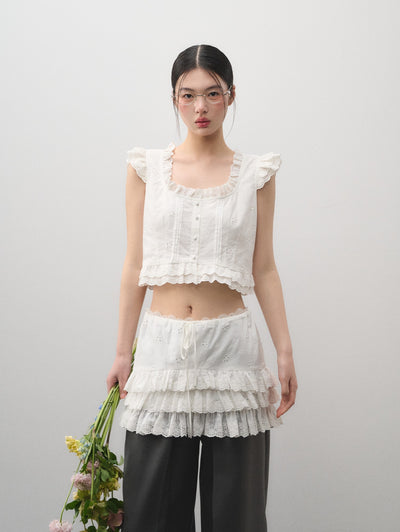 Flying Sleeves Top/Lace Cake Skirt LAL0171