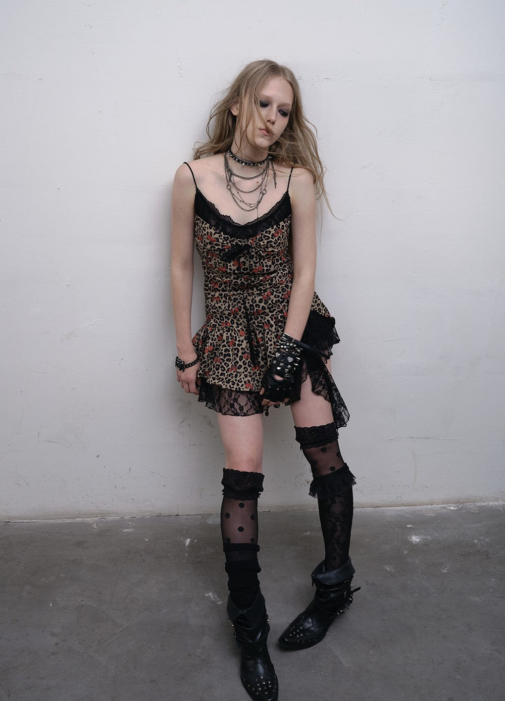 Leopard Print Lace Suspender Dress NOR0164