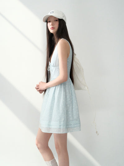 Bow Tie V-neck Midi Dress LAL0188