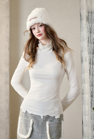 Butterfly Embroidered Ribbon Three-dimensional Skin-friendly Sweater GRO0090