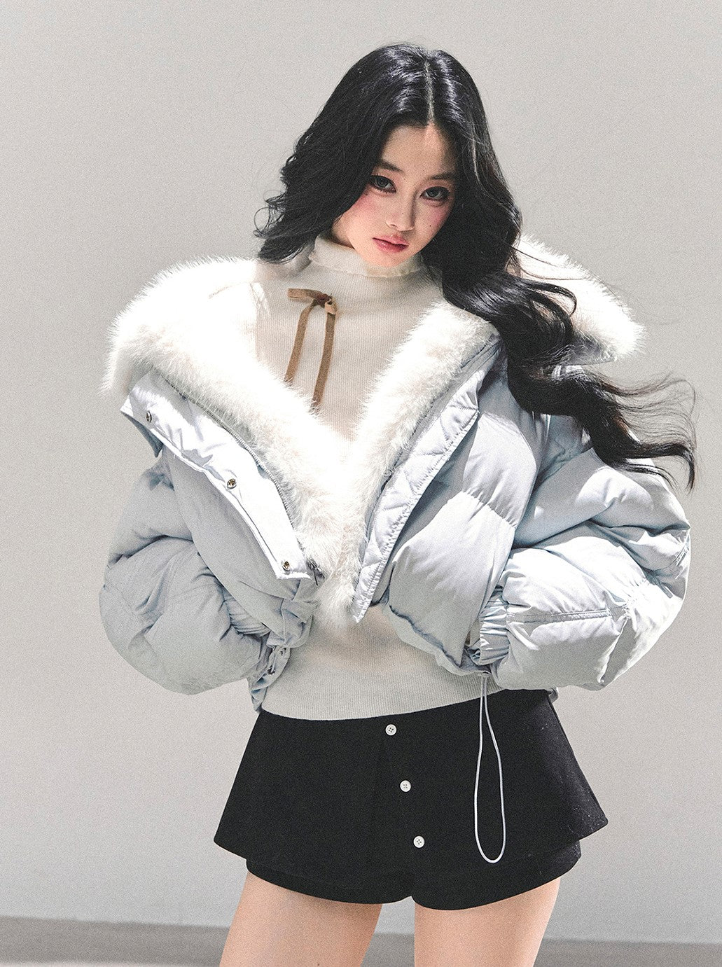 Thickened Warm Fur Short Down Jacket DIA0706