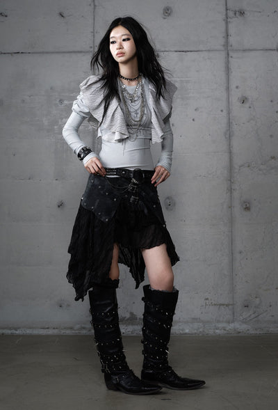 Punk Irregular Multi-layer Lace Skirt NOR0200