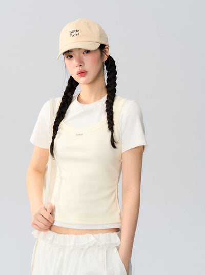 Fake Two-piece Layered T-shirt LAL0172