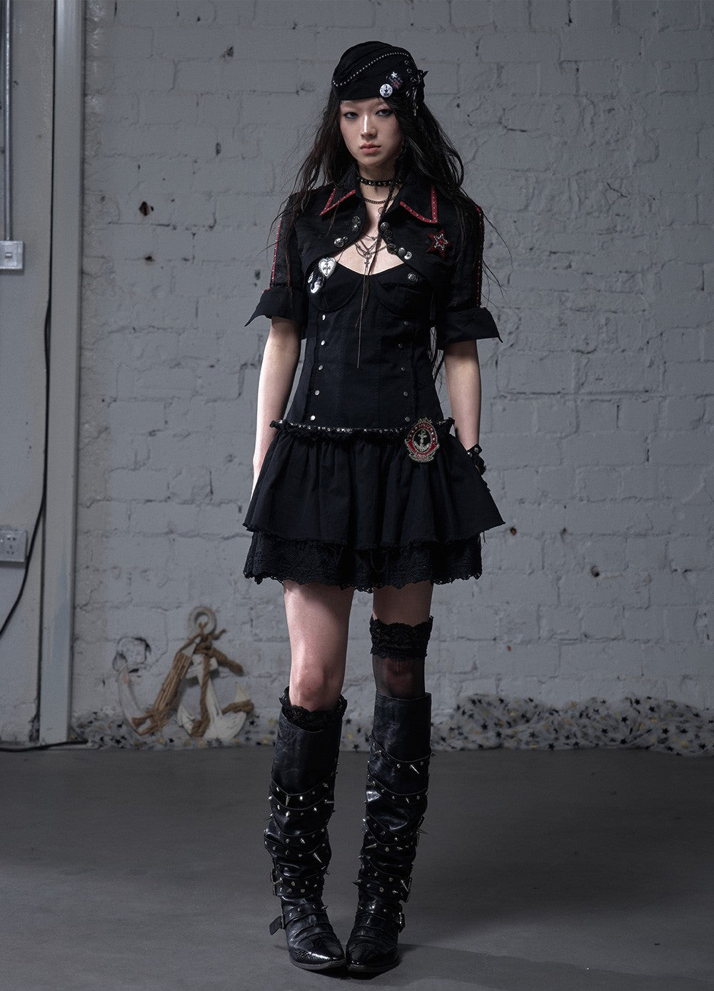 Punk Raw Edge Suspender Dress NOR0180
