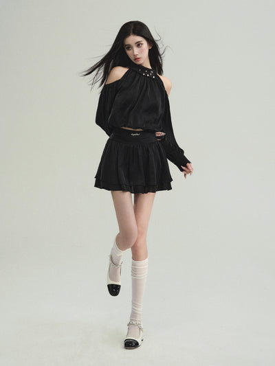 High-end Sense Style Slim Exquisite Top/Short Skirt FRA0196