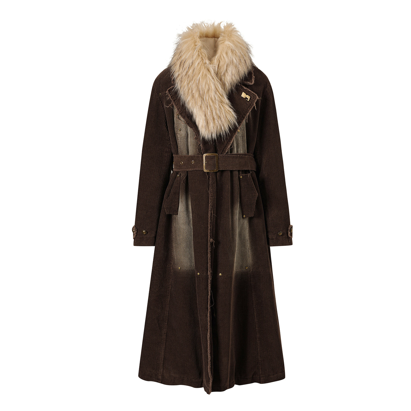 Removable fur set quilted warm coat DPR0014