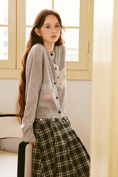 Rabbit Cherry Knitted Cardigan DID0131